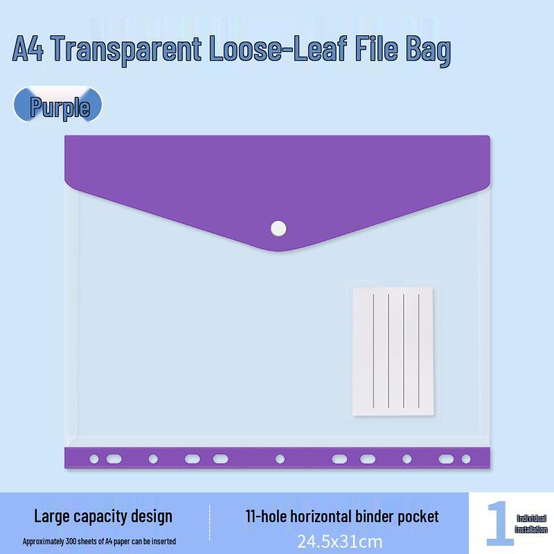 A4 Transparent File Folder with Business Card Pocket & Snap Button
A4 Transparent File Folder with Business Card Pocket & Snap Button