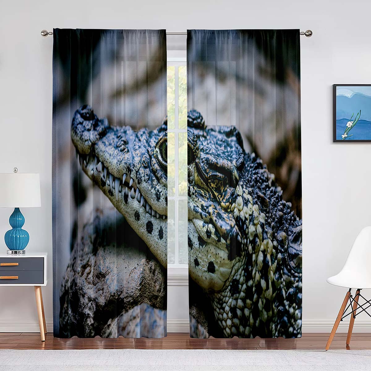 Тюлевые шторы из крокодила для спальни, аллигатор, дикие животные, оконная прозрачная вуаль, занавеска для кафе, отеля, декор для гостиной, драпировка 1 PCS W100XH250cm&Grommet Top
Тюлевые шторы из крокодила для спальни, аллигатор, дикие животные, оконная прозрачная вуаль, занавеска для кафе, отеля, декор для гостиной, драпировка 1 PCS W100XH250cm&Grommet Top