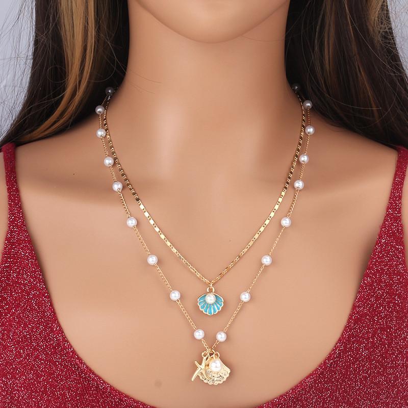 Ocean Style Shell Necklace Set With Metallic Starfish And Pearl Chain For Women And Men синій
Ocean Style Shell Necklace Set With Metallic Starfish And Pearl Chain For Women And Men синій
