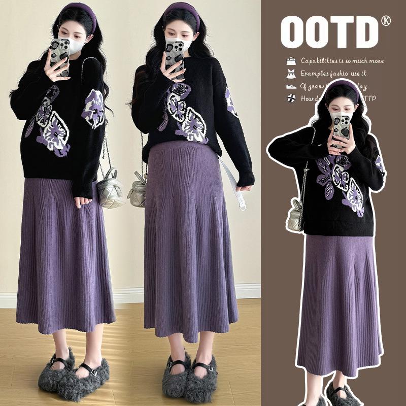 Модний осінньо-зимовий комплект-двійка для вагітних: Висококласний светр та спідниця міді - Стрункий, стильний одяг для вагітних 2XL
Модний осінньо-зимовий комплект-двійка для вагітних: Висококласний светр та спідниця міді - Стрункий, стильний одяг для вагітних 2XL