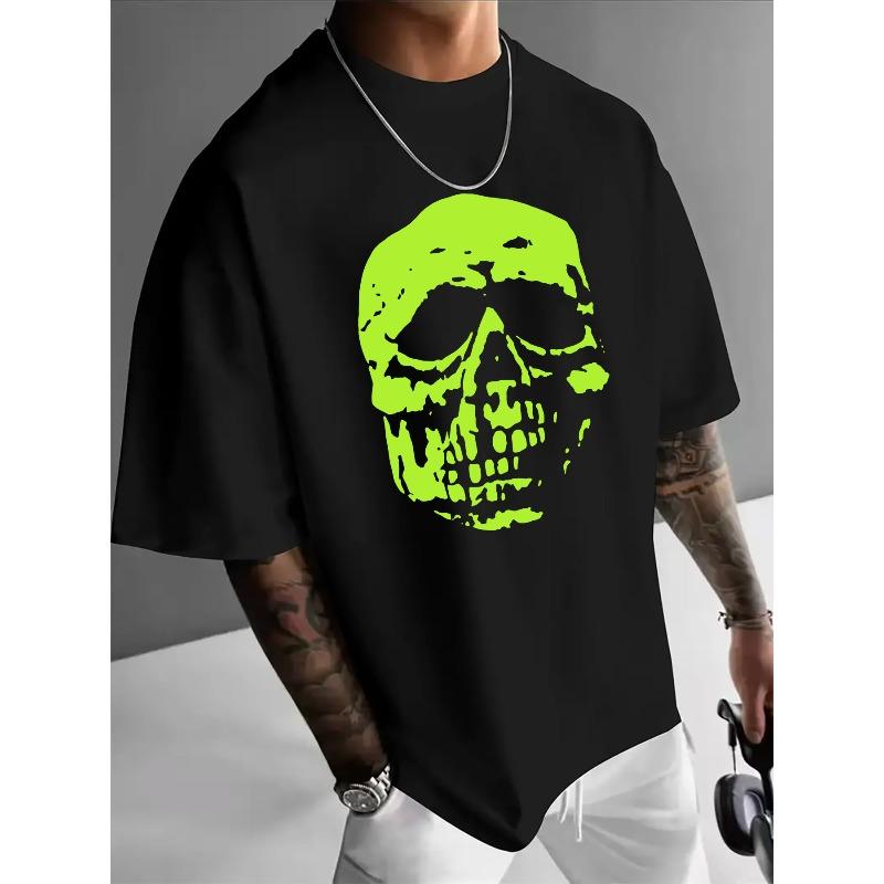 Fluorescent Skull Print Men S Casual T-Shirt, Summer Men S Round Neck Short Sleeve T-Shirt Men S Fashion Versatile Trendy Print Short Sleeve 4XL
Fluorescent Skull Print Men S Casual T-Shirt, Summer Men S Round Neck Short Sleeve T-Shirt Men S Fashion Versatile Trendy Print Short Sleeve 4XL