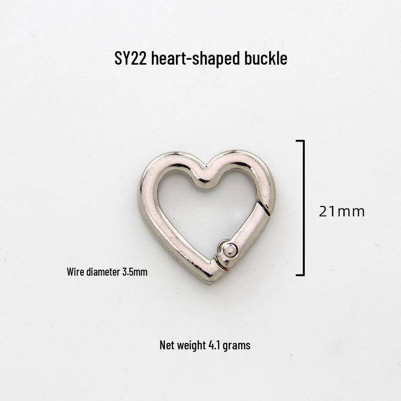 Heart-Shaped Spring Ring Keychain with Love Heart Ornament Accessory Plated Gun Black
Heart-Shaped Spring Ring Keychain with Love Heart Ornament Accessory Plated Gun Black