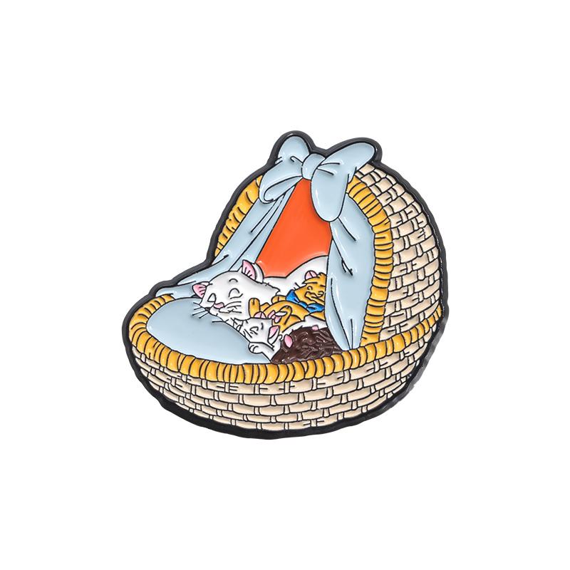 Cats In Sleeping Basket Enamel Pins Custom Brooches Lapel Badges Cartoon Movie Animal Jewelry Gift for Kids Friends
Cats In Sleeping Basket Enamel Pins Custom Brooches Lapel Badges Cartoon Movie Animal Jewelry Gift for Kids Friends