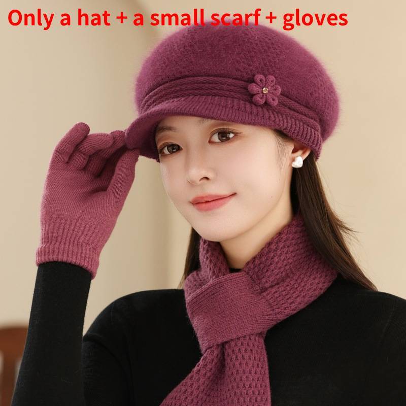 Womens Knitted Hat Gloves Scarf Set With Flower Decoration For Ladies Casual Daily Use DeepRed
Womens Knitted Hat Gloves Scarf Set With Flower Decoration For Ladies Casual Daily Use DeepRed