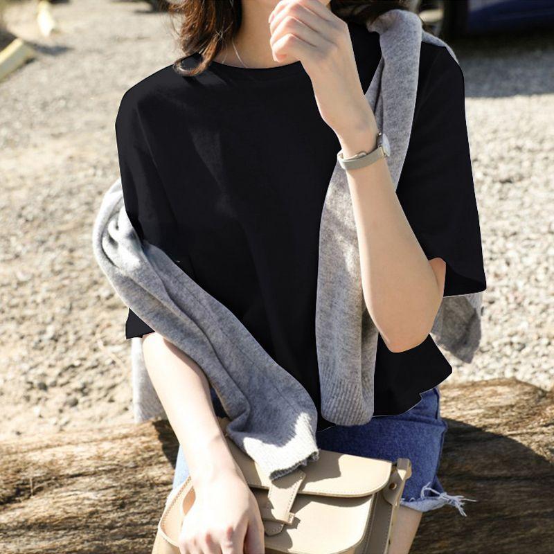 Летний свободный короткий укороченный топ в корейском стиле, белая хлопковая футболка для женщин XL чёрный
Летний свободный короткий укороченный топ в корейском стиле, белая хлопковая футболка для женщин XL чёрный