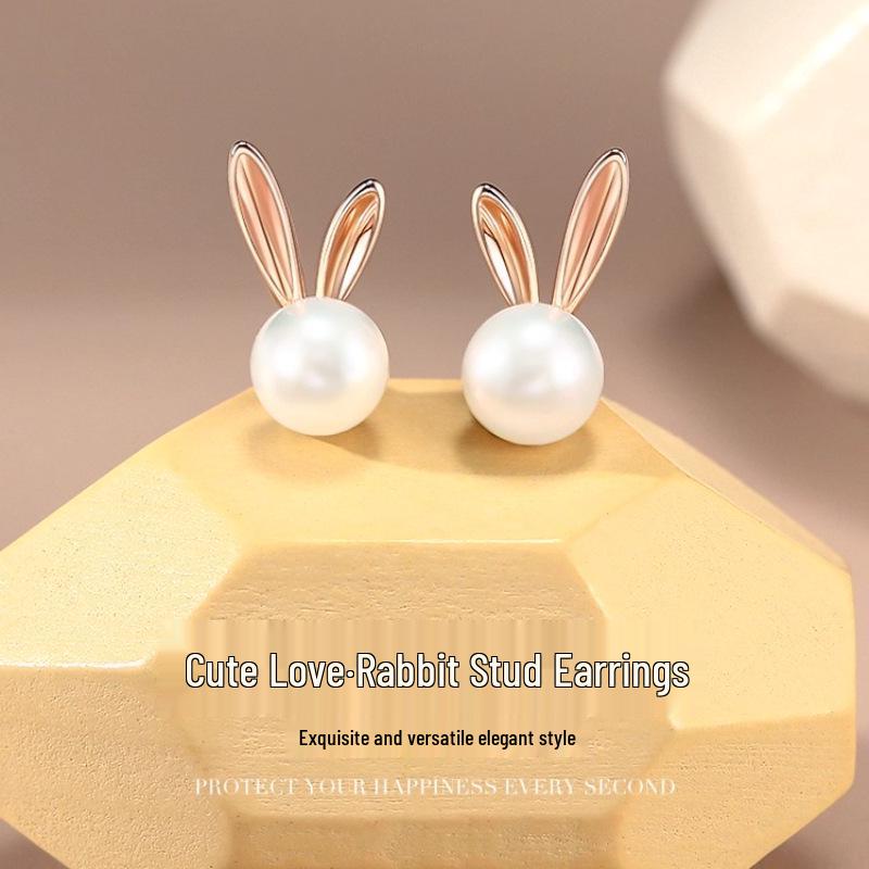 Pearl Rabbit Stud Earrings for Women - Sterling Silver, Luxurious & Elegant Gift for Girlfriend s Birthday or Christmas.
Pearl Rabbit Stud Earrings for Women - Sterling Silver, Luxurious & Elegant Gift for Girlfriend s Birthday or Christmas.