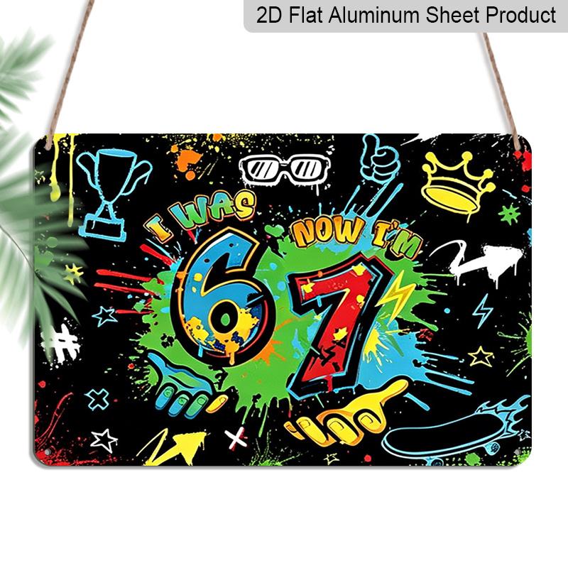 2D Flat, 1pc I Was 6 Now I m 7 Graffiti Style Plaque - 7th Birthday Decor Sign with Street Art Splatter, Black & Multicolor - Aluminium Wall 20*30cm
2D Flat, 1pc I Was 6 Now I m 7 Graffiti Style Plaque - 7th Birthday Decor Sign with Street Art Splatter, Black & Multicolor - Aluminium Wall 20*30cm