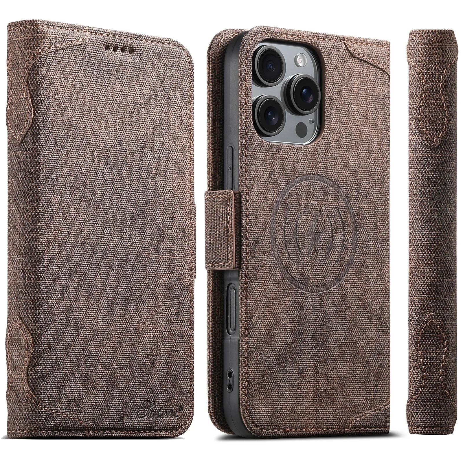 Magnetic Charging Wallet Denim Leather Case for iPhone 16 Pro Max 15 Plus 14 Pro 13 12 Card Holder Slot Stand Flip Book Cover For IPhone 16plus коричневий
Magnetic Charging Wallet Denim Leather Case for iPhone 16 Pro Max 15 Plus 14 Pro 13 12 Card Holder Slot Stand Flip Book Cover For IPhone 16plus коричневий