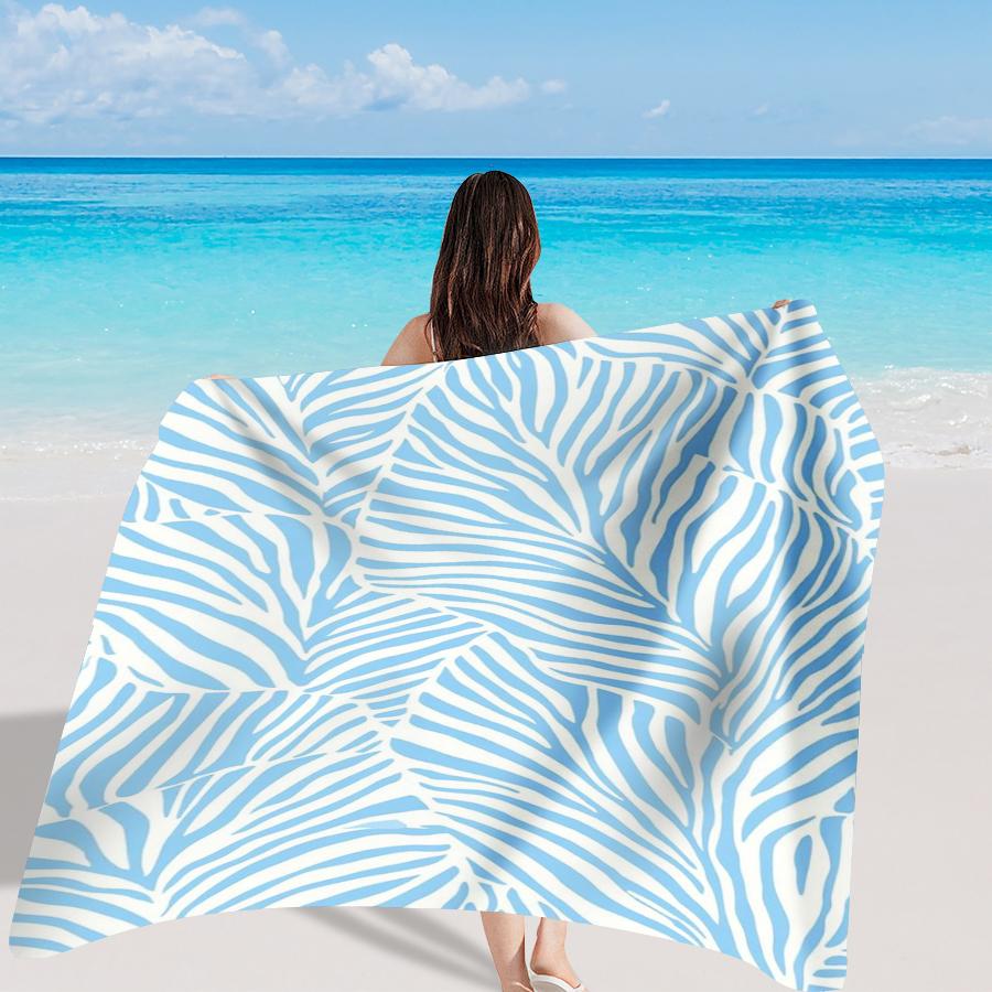1PC Outdoor Beach Mat, Light Blue, Zebra Stripe Leaf Pattern, Printed Beach Mat Easy to Clean, Made of Polyester Fabric W30*H60(CM)
1PC Outdoor Beach Mat, Light Blue, Zebra Stripe Leaf Pattern, Printed Beach Mat Easy to Clean, Made of Polyester Fabric W30*H60(CM)