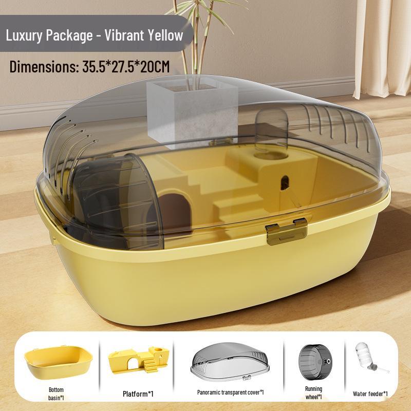 Hamster Cage Set: Spacious Nest for Golden Hamsters.
Hamster Cage Set: Spacious Nest for Golden Hamsters.