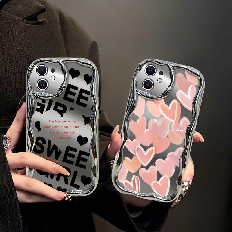 Изогнутый волнистый серебряный зеркальный чехол для телефона iPhone 16 Pro 15 14 13 Pro Max 12 11 цветной чехол с рисунком в виде сердечек и бабочек из гальванического мягкого ТПУ iPhone 16 Pro Max 
Изогнутый волнистый серебряный зеркальный чехол для телефона iPhone 16 Pro 15 14 13 Pro Max 12 11 цветной чехол с рисунком в виде сердечек и бабочек из гальванического мягкого ТПУ iPhone 16 Pro Max
