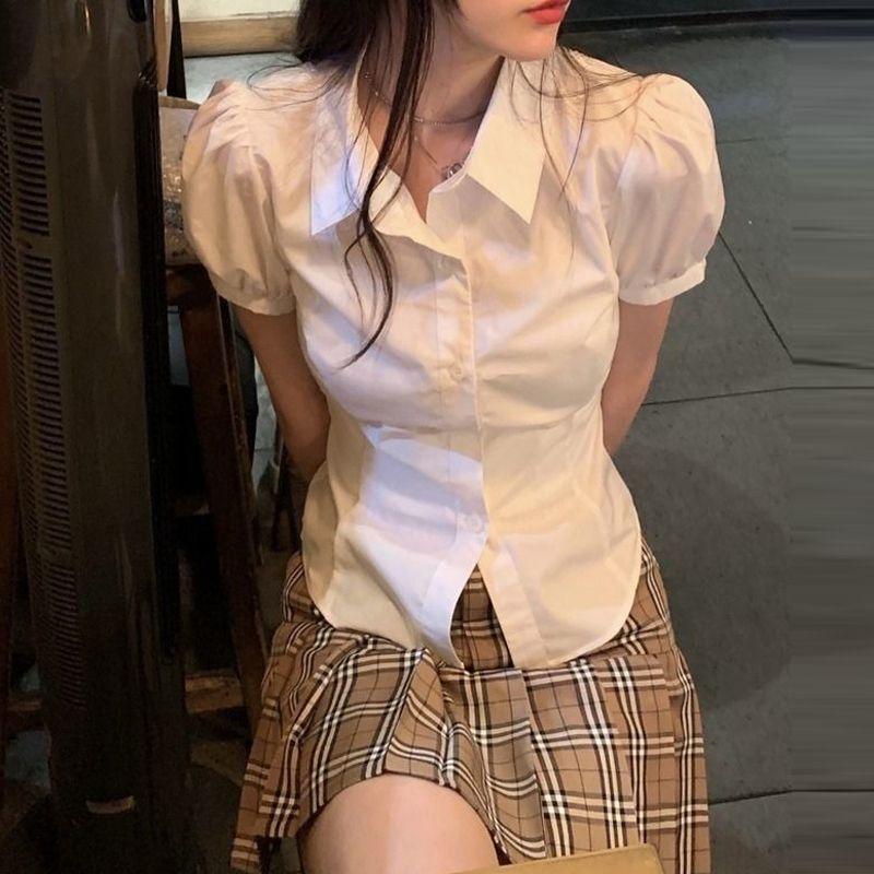 Waist Trimming Shirt Women s Summer JK Short-Sleeved Work Clothes White Shirt Pure Desire Puff Sleeves French Chic Sweet Small Top White shirt (with straps) S
Waist Trimming Shirt Women s Summer JK Short-Sleeved Work Clothes White Shirt Pure Desire Puff Sleeves French Chic Sweet Small Top White shirt (with straps) S