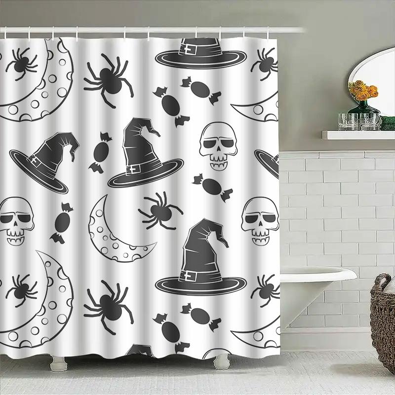 Tuniu Halloween Witch Skull Ghost Bat Candy Moon Shower Curtain Waterproof Bathroom Decor W60H190(CM)-1 Pcs
Tuniu Halloween Witch Skull Ghost Bat Candy Moon Shower Curtain Waterproof Bathroom Decor W60H190(CM)-1 Pcs