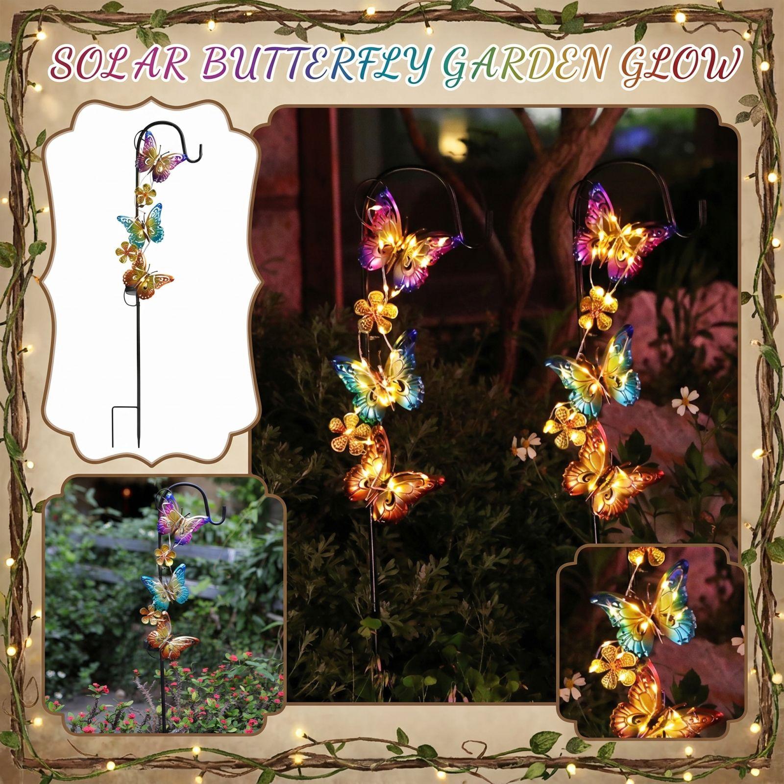Solar Powered Outdoor Garden Stake Light with Butterfly and Flower Decorations Metal Frame Durable Weather Resistant Landscape Lighting one size
Solar Powered Outdoor Garden Stake Light with Butterfly and Flower Decorations Metal Frame Durable Weather Resistant Landscape Lighting one size