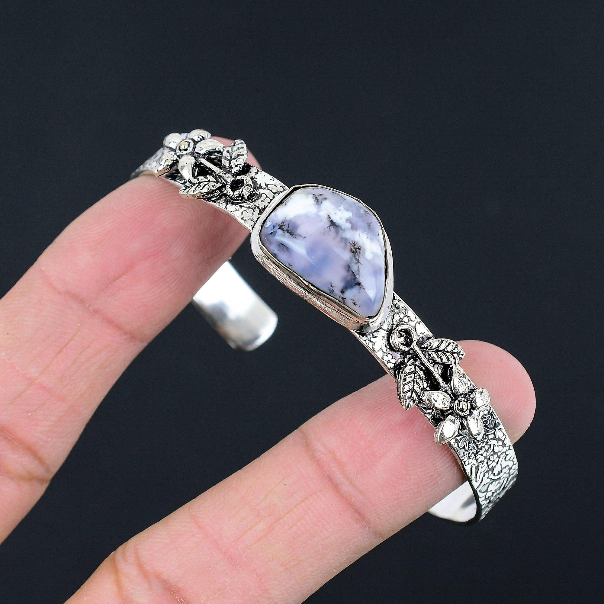 Sterling Silver Dendrite Opal Stone Daughter Birthday New Flower Elegant Bangle Adjustable
Sterling Silver Dendrite Opal Stone Daughter Birthday New Flower Elegant Bangle Adjustable