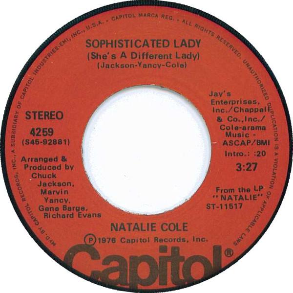 7inch Record NATALIE COLE - Sophisticated Lady (She s A Differe 4259 Capitol Records 1976 US Jazz Used
7inch Record NATALIE COLE - Sophisticated Lady (She s A Differe 4259 Capitol Records 1976 US Jazz Used
