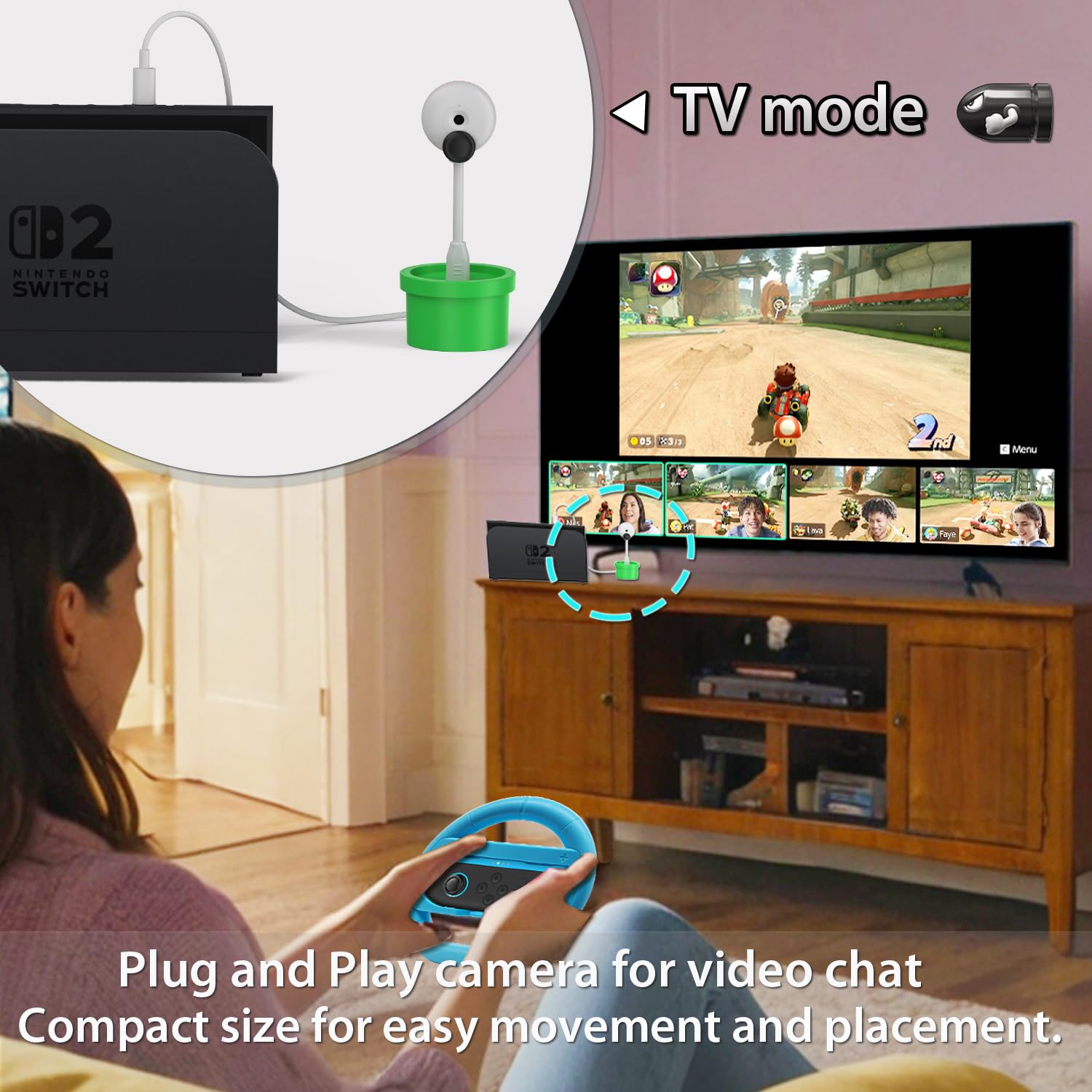 720P HD Privacy Camera for NS Switch 2 with Sliding Cover & ABS Material -Game Console Accessory with Base Stand&Data Cable зелёный
720P HD Privacy Camera for NS Switch 2 with Sliding Cover & ABS Material -Game Console Accessory with Base Stand&Data Cable зелёный