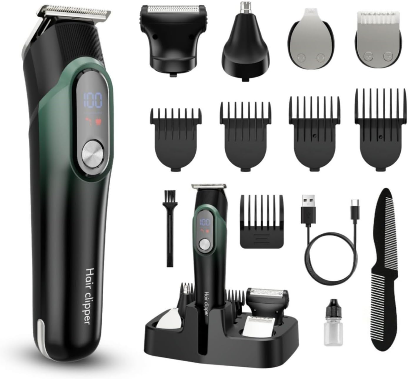 Men: Professional Barber Hair Clippers, 5-in-1 Cordless Grooming Kit, Rechargeable Electric Razor & Shaver United States
Men: Professional Barber Hair Clippers, 5-in-1 Cordless Grooming Kit, Rechargeable Electric Razor & Shaver United States