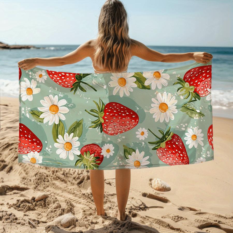 Sandproof Microfiber Beach Towel, Strawberry Daisy Watermelon Print Soft Quick Dry Absorbent for Swimming Camping Bathing Fun W40*H60(CM)
Sandproof Microfiber Beach Towel, Strawberry Daisy Watermelon Print Soft Quick Dry Absorbent for Swimming Camping Bathing Fun W40*H60(CM)