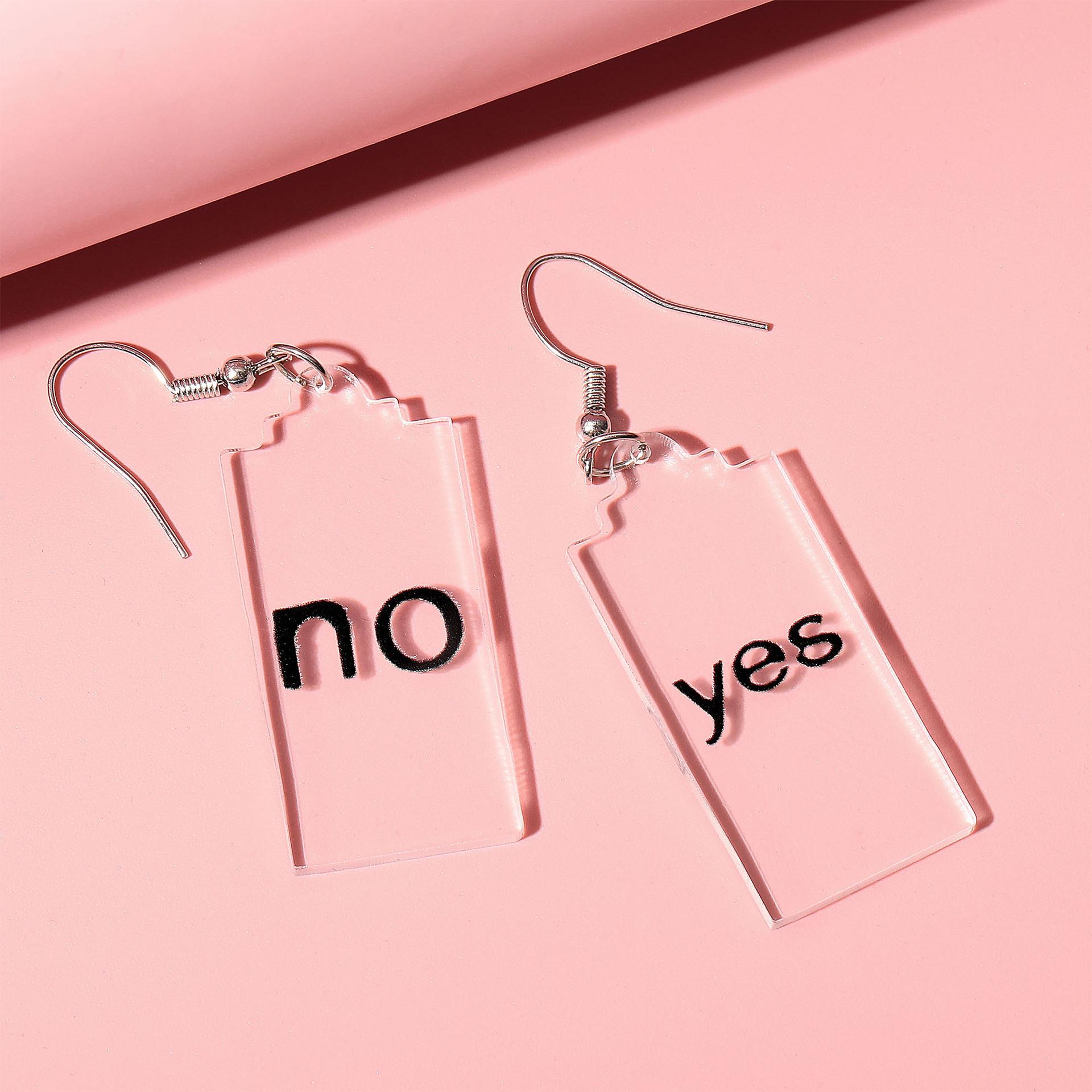 Environmentally Friendly Earrings, Personalized Transparent Acrylic English Letters Yes No Earrings Women
Environmentally Friendly Earrings, Personalized Transparent Acrylic English Letters Yes No Earrings Women