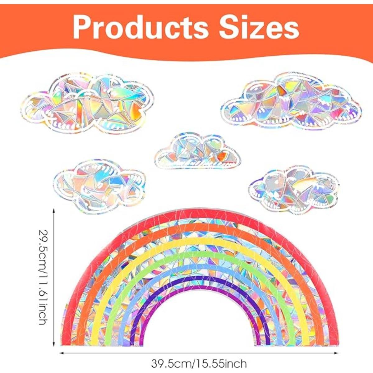 Наклейки на окна, радужное облако, 6 шт., неклейкие наклейки-ловцы солнца, призматические виниловые наклейки, противоударные наклейки на окна для домашнего декора, оконная пленка, стекло разноцветный
Наклейки на окна, радужное облако, 6 шт., неклейкие наклейки-ловцы солнца, призматические виниловые наклейки, противоударные наклейки на окна для домашнего декора, оконная пленка, стекло разноцветный