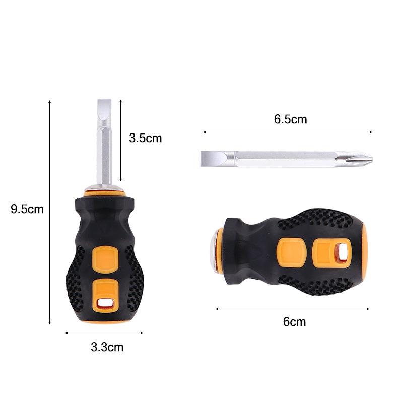 Dual-Use Non-Slip Magnetic Screwdriver: 6.3mm Double-Ended, PH2 Phillips & Slotted Interchangeable Heads, M4.
Dual-Use Non-Slip Magnetic Screwdriver: 6.3mm Double-Ended, PH2 Phillips & Slotted Interchangeable Heads, M4.