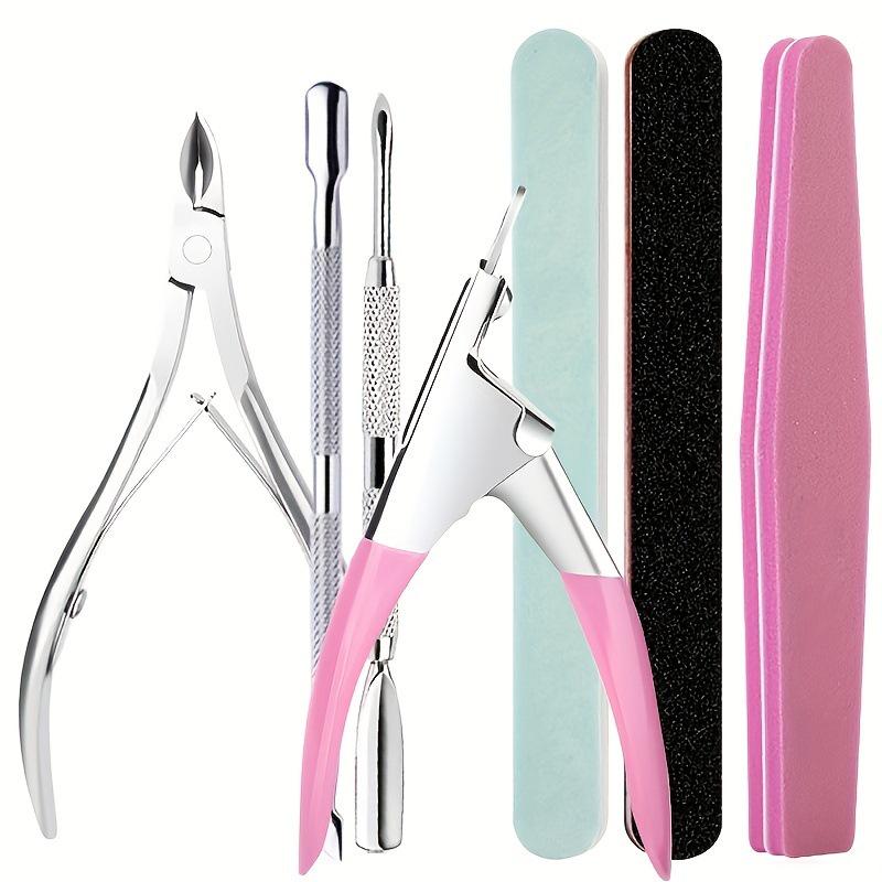 7-Piece Nail Art Tool Set: Nail File, Polishing Strip, Stainless Steel Cuticle Nipper, Cuticle Pusher, Manicure & Nail Removal Tools.
7-Piece Nail Art Tool Set: Nail File, Polishing Strip, Stainless Steel Cuticle Nipper, Cuticle Pusher, Manicure & Nail Removal Tools.