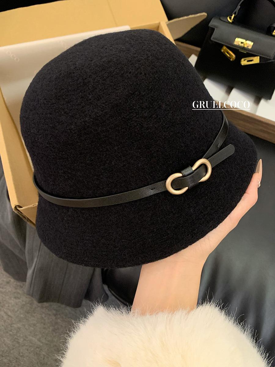 Belt buckle wool foreign daughter hat French top hat women s bucket hat basin hat Hepburn rich daughter hat One size fits all чорний
Belt buckle wool foreign daughter hat French top hat women s bucket hat basin hat Hepburn rich daughter hat One size fits all чорний