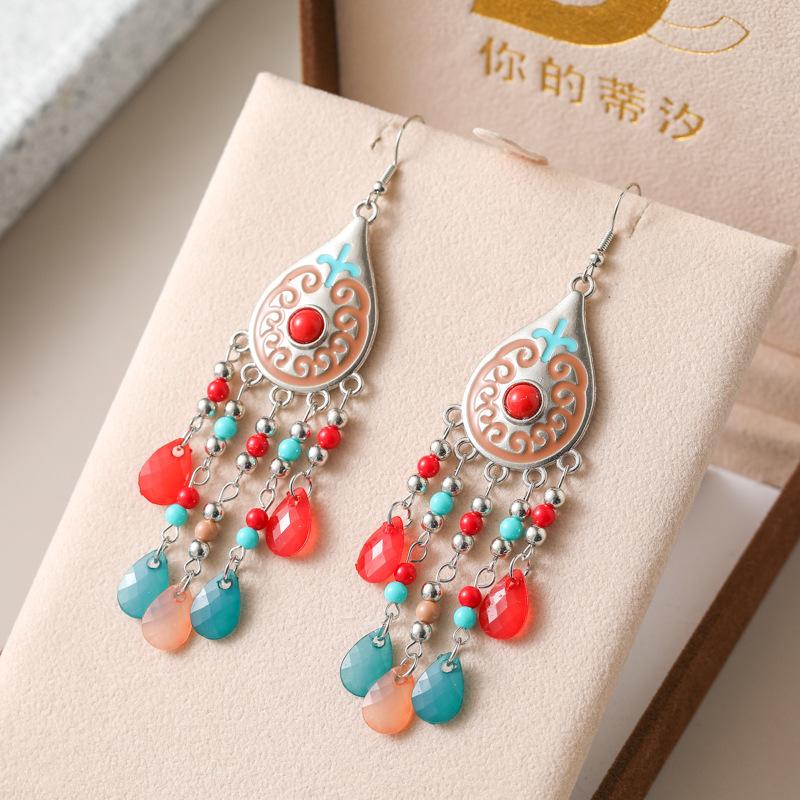 Bohemian Long Earrings Colorful Acrylic Water Drop Earrings for Women Fashion Ethnic Geometric Pattern Vacation Style Jewelry
Bohemian Long Earrings Colorful Acrylic Water Drop Earrings for Women Fashion Ethnic Geometric Pattern Vacation Style Jewelry