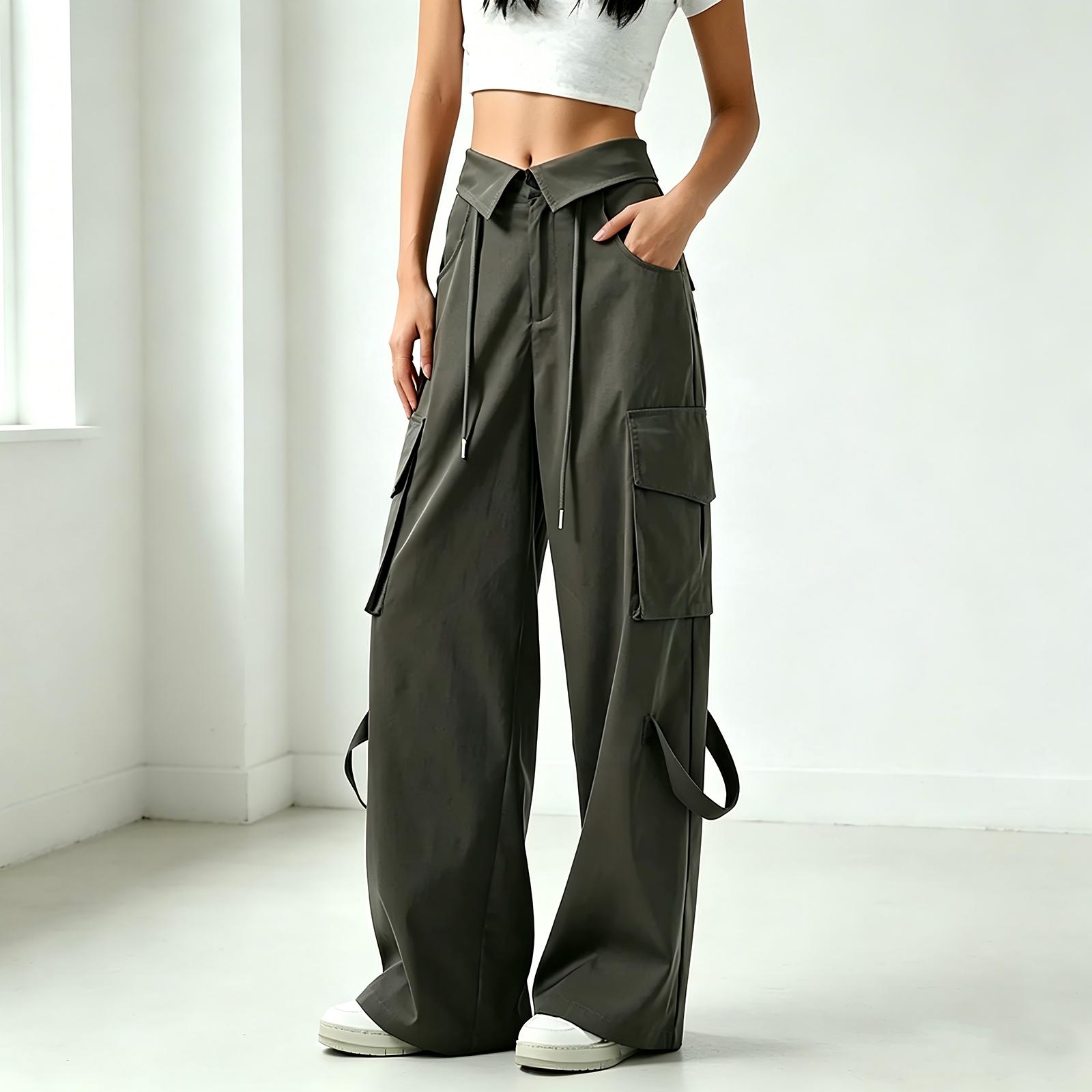 Women’s Fashion Loose Fit Wide Leg Pants with Drawstring Waist and Multiple Pockets for Casual and Athletic Wear L
Women’s Fashion Loose Fit Wide Leg Pants with Drawstring Waist and Multiple Pockets for Casual and Athletic Wear L