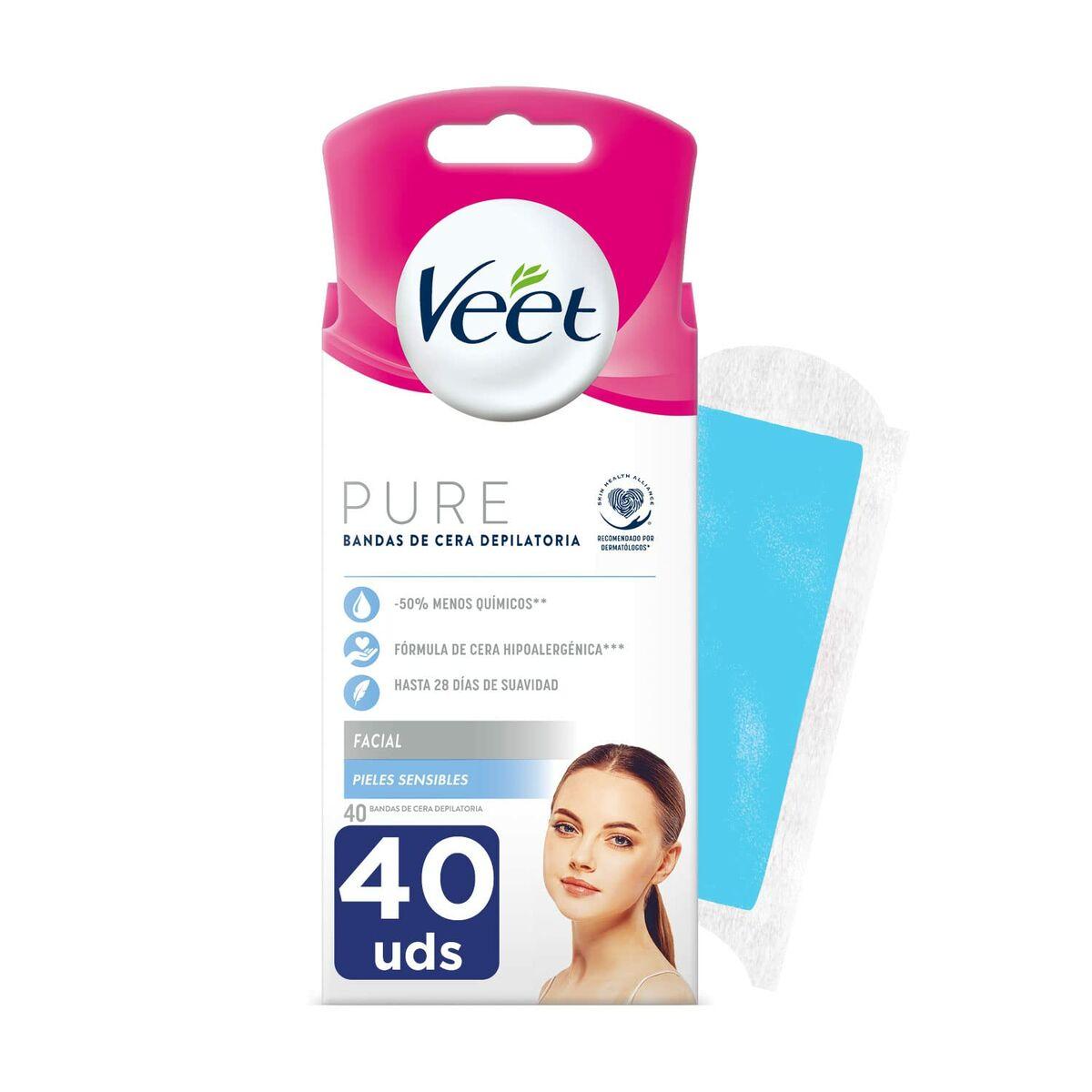 Восковые полоски для лица Veet Pure для чувствительной кожи (40 единиц)
Восковые полоски для лица Veet Pure для чувствительной кожи (40 единиц)