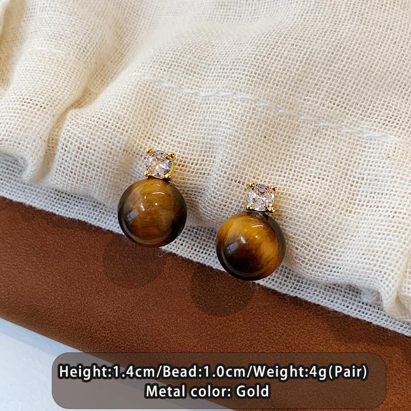 Simple Temperament Zircon Round Tiger Eye Stone Earrings Maillard Retro Jewelry Luxurious Accessories For Women s Parties Gift
Simple Temperament Zircon Round Tiger Eye Stone Earrings Maillard Retro Jewelry Luxurious Accessories For Women s Parties Gift