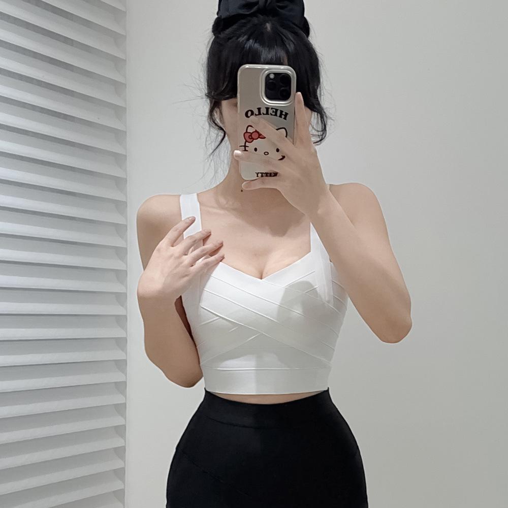 Versatile White Deep V Strappy Bandage Tank Top - Cropped Hot Girl Streetwear Striped Slimming Elastic Fit L белый
Versatile White Deep V Strappy Bandage Tank Top - Cropped Hot Girl Streetwear Striped Slimming Elastic Fit L белый