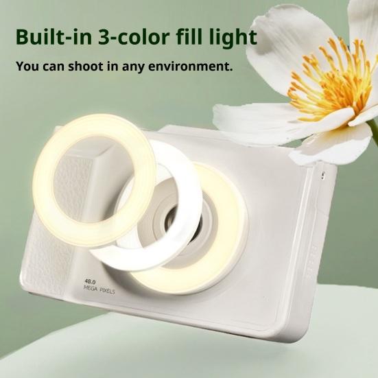 48MP Digital Camera with LED Fill Light 180-Degree Flip Screen Compact Design Portable Camera Vlogging Recorder чорний
48MP Digital Camera with LED Fill Light 180-Degree Flip Screen Compact Design Portable Camera Vlogging Recorder чорний