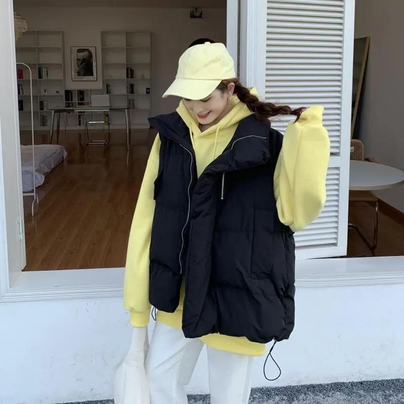 Плюс Толстый Плюс Размер Осень и Зима Хлопковая Куртка Верхняя Одежда Жилет Инс Свободный Хлопковый Жилет Куртка Тренд XXXXL