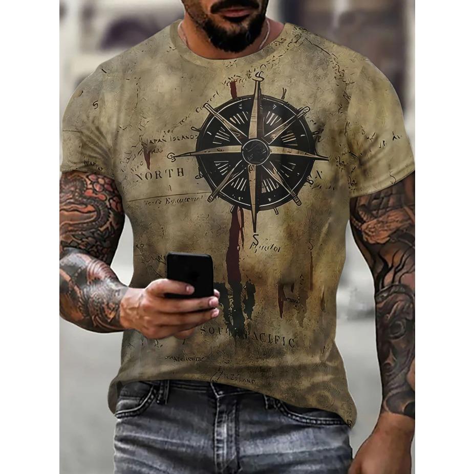 Stylish Men s Retro Compass and Map Pattern Crew Neck Short Sleeve T-Shirt for Summer Street Wear XS
Stylish Men s Retro Compass and Map Pattern Crew Neck Short Sleeve T-Shirt for Summer Street Wear XS