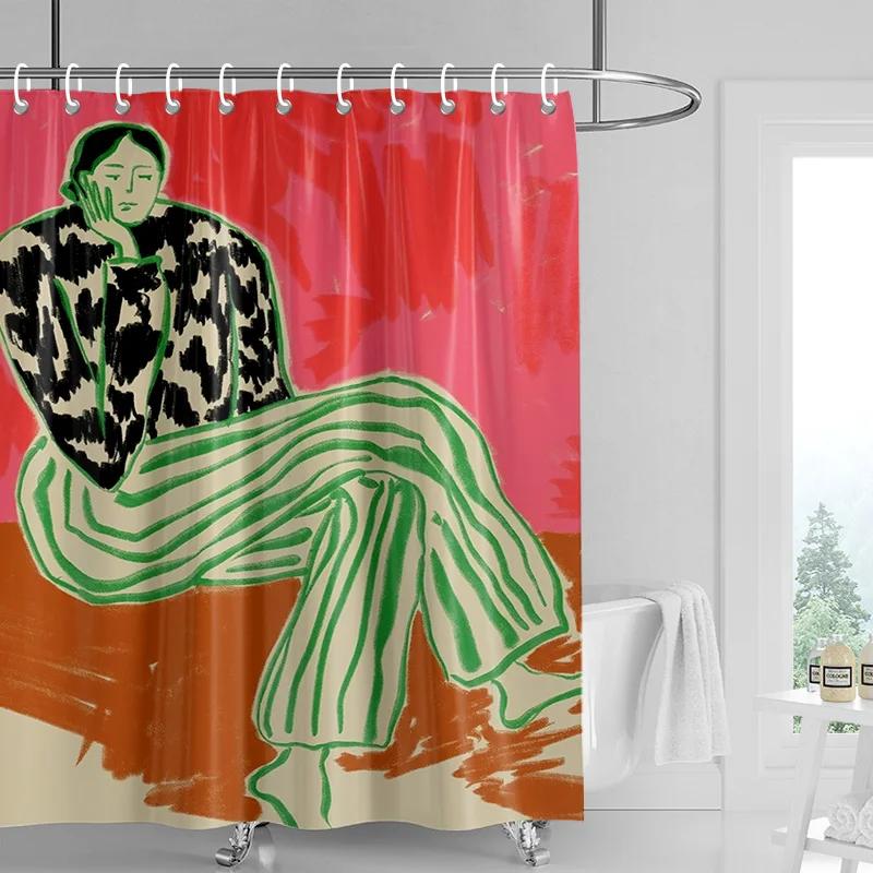 Artistic Portrait Shower Curtain - Green Plaid Coat & Red Hair Figure On Orange, Waterproof With Grommets, Modern Bathroom Decor W60H190(CM)-1 Pcs
Artistic Portrait Shower Curtain - Green Plaid Coat & Red Hair Figure On Orange, Waterproof With Grommets, Modern Bathroom Decor W60H190(CM)-1 Pcs