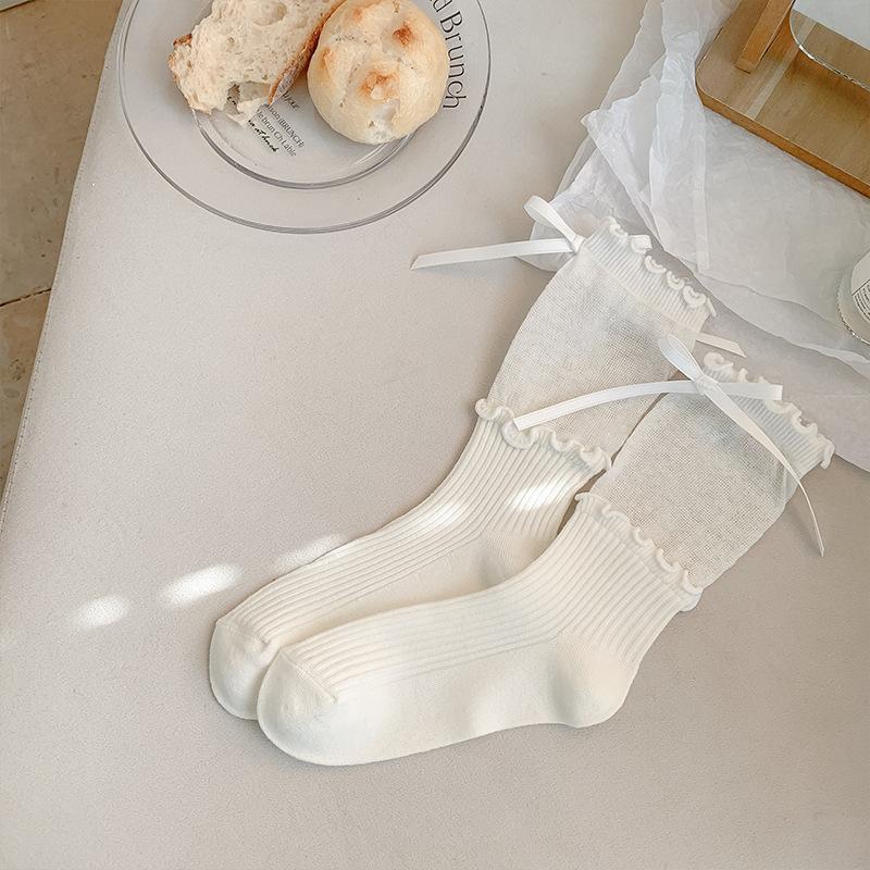 Female Spring and Summer Thin Sweet Bow Double Ear Ear Ballets In The Tube Pile Socks 1 pair білий
Female Spring and Summer Thin Sweet Bow Double Ear Ear Ballets In The Tube Pile Socks 1 pair білий
