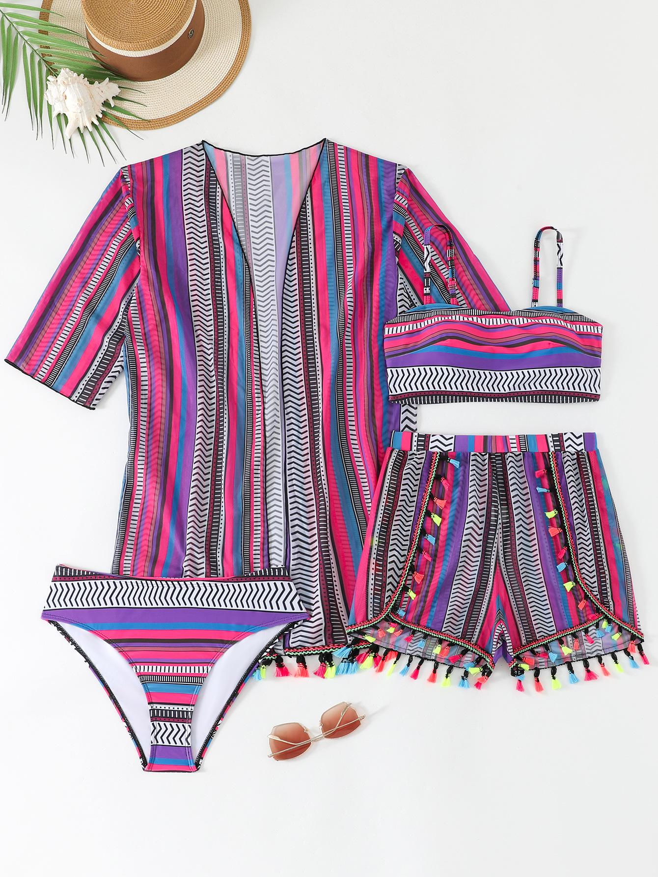 European & American Tassel Halter Bikini Set - Four-Piece Swimsuit 2026 Large фіолетовий
European & American Tassel Halter Bikini Set - Four-Piece Swimsuit 2026 Large фіолетовий