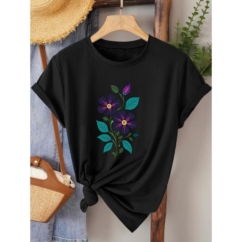 Elegant Short-Sleeve Women S T-Shirt with Artistic Botanical Prints, Suitable for Spring, Summer, And Autumn. A Stylish And Versatile Top 4XL чорний
Elegant Short-Sleeve Women S T-Shirt with Artistic Botanical Prints, Suitable for Spring, Summer, And Autumn. A Stylish And Versatile Top 4XL чорний