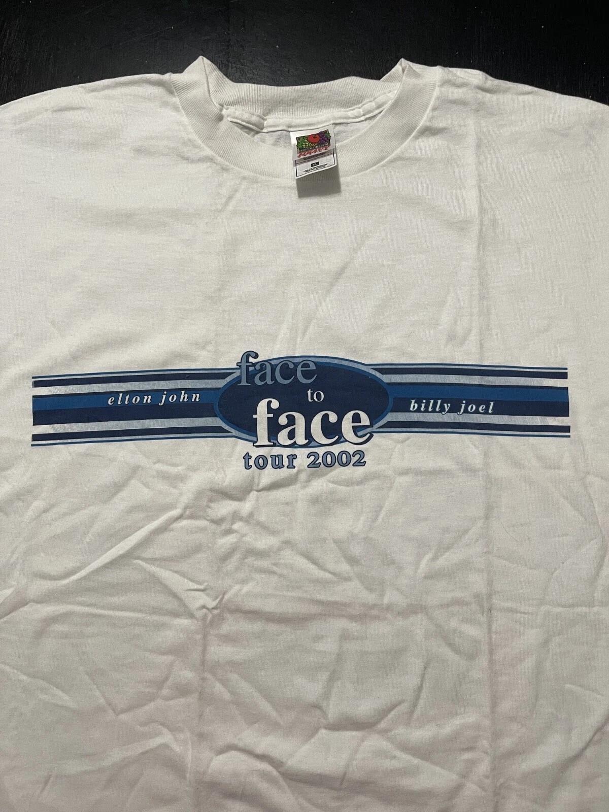 Vintage 2002 Elton John & Billy Joel Face to Face Tour T-Shirt, White, XL S
Vintage 2002 Elton John & Billy Joel Face to Face Tour T-Shirt, White, XL S