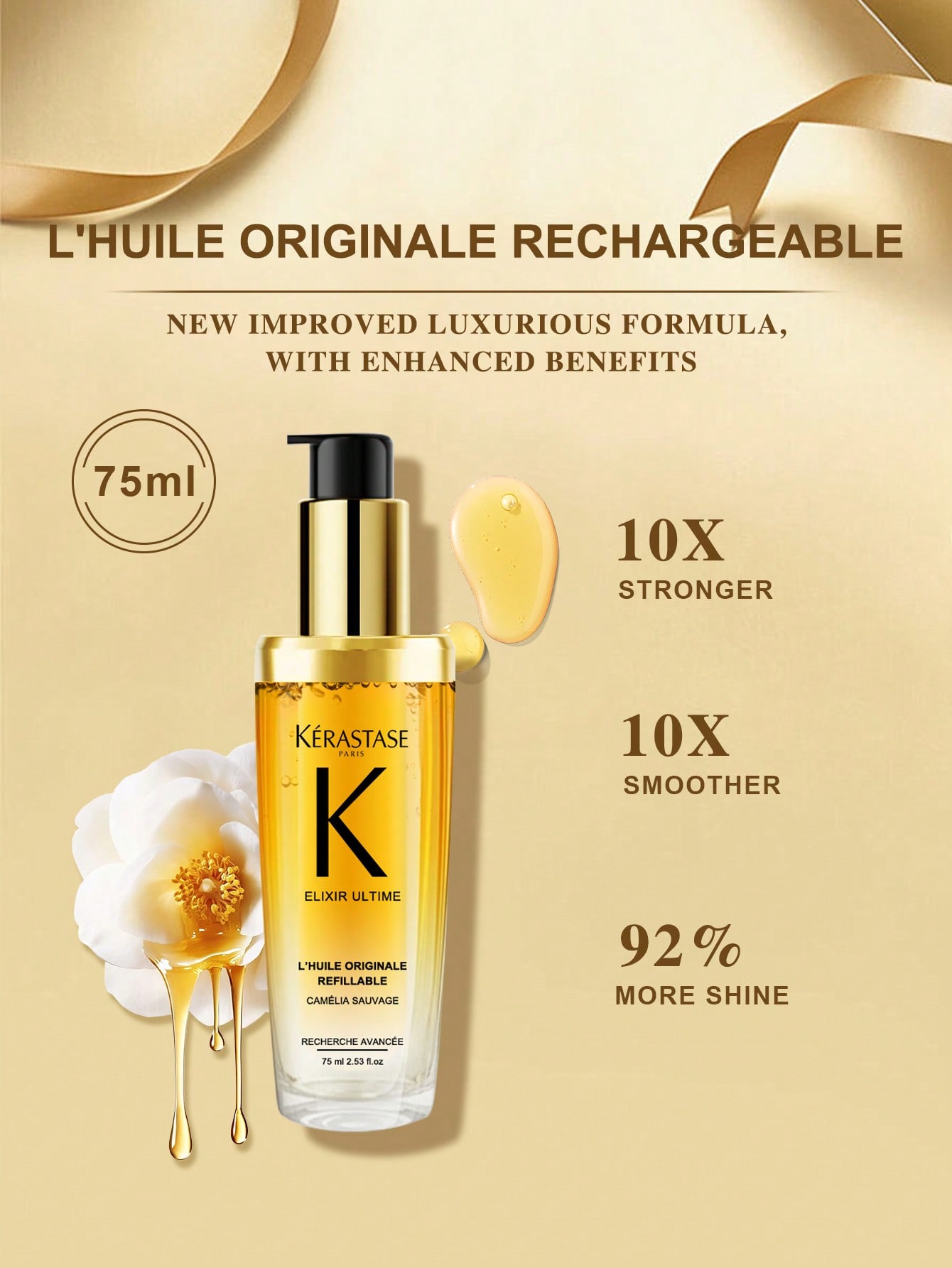 Kérastase Classic Camellia Hair Oil 30ml/75ml | Heat Protection & Damage Repair Serum L HUILE ORIGINALE 75ml
Kérastase Classic Camellia Hair Oil 30ml/75ml | Heat Protection & Damage Repair Serum L HUILE ORIGINALE 75ml