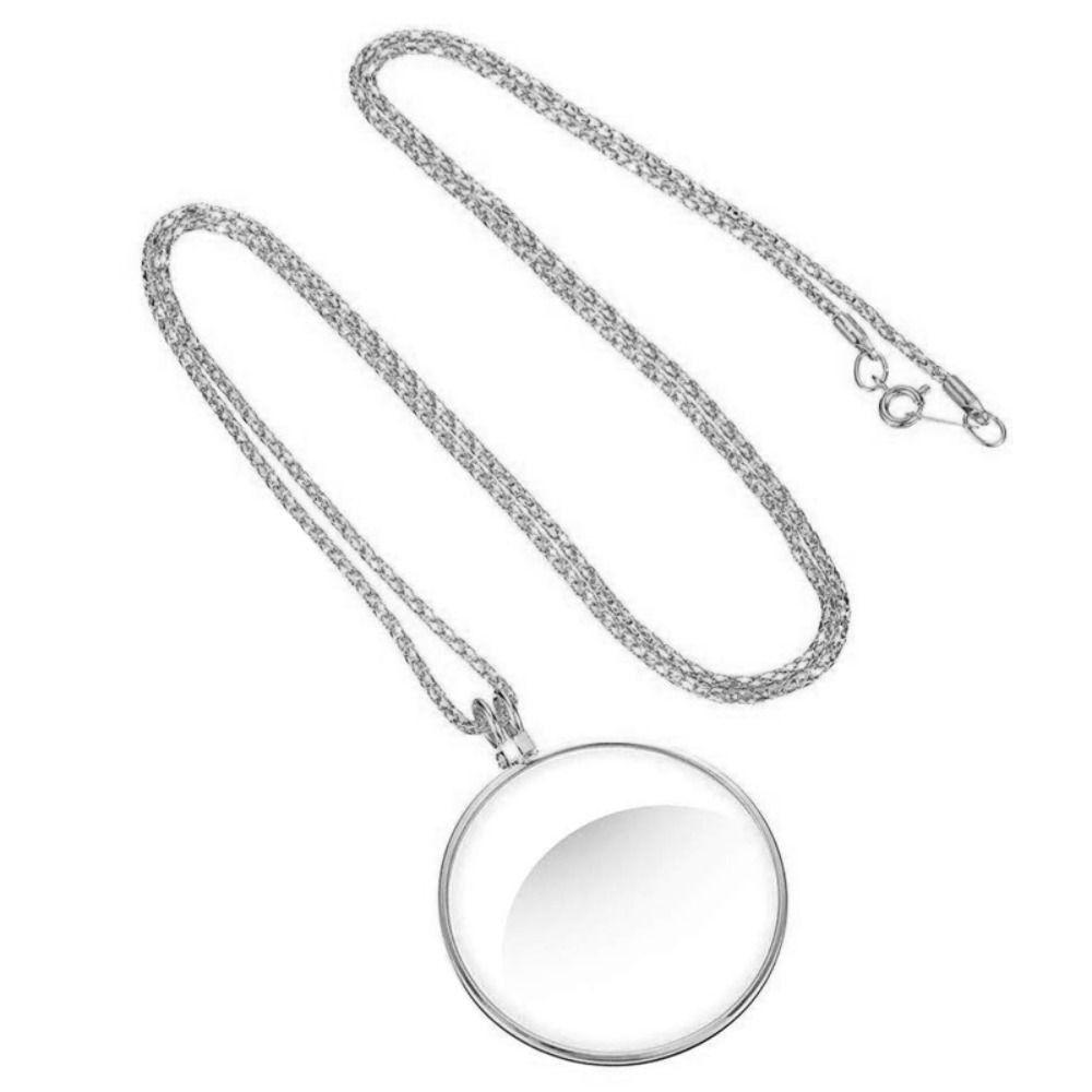 5x Necklace Magnifying Glass Gift Optical Magnifier Necklace Portable Monocle Elderly срібний
5x Necklace Magnifying Glass Gift Optical Magnifier Necklace Portable Monocle Elderly срібний
