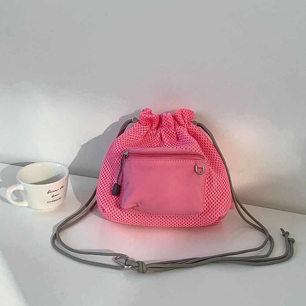 Korean Style Drawstring Bucket Bag Handbag Small Crossbody Bag Folded Nylon Shoulder Bag Women рожевий
Korean Style Drawstring Bucket Bag Handbag Small Crossbody Bag Folded Nylon Shoulder Bag Women рожевий