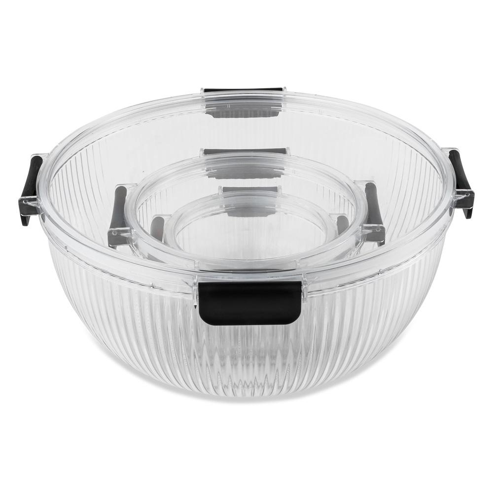 Набор из 6 пластиковых мисок для смешивания с герметичными крышками, гнездовой дизайн, ударопрочные, прозрачные ребристые кухонные контейнеры для хранения United States
Набор из 6 пластиковых мисок для смешивания с герметичными крышками, гнездовой дизайн, ударопрочные, прозрачные ребристые кухонные контейнеры для хранения United States