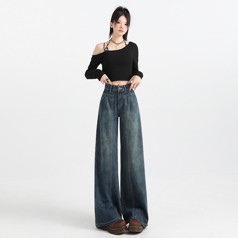 Women s High Street Wide-Leg Loose Jeans - Autumn Collection, American Hot Girl Style, Pleated Design, Floor-Length. Small
Women s High Street Wide-Leg Loose Jeans - Autumn Collection, American Hot Girl Style, Pleated Design, Floor-Length. Small
