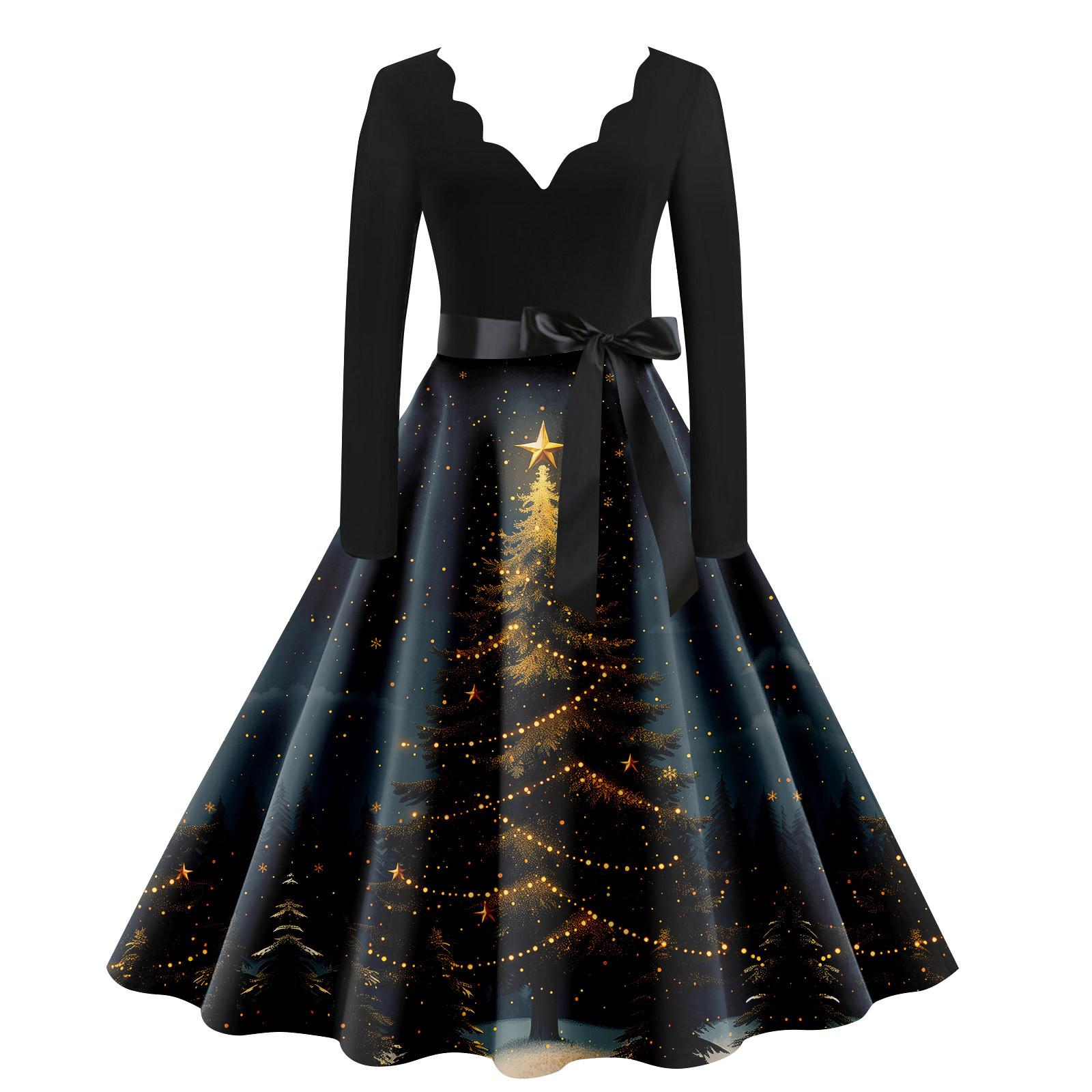 Женское винтажное классическое платье с воротником на талии, бантом, длинными рукавами, рождественским принтом, V-образным вырезом, свободное платье M
Женское винтажное классическое платье с воротником на талии, бантом, длинными рукавами, рождественским принтом, V-образным вырезом, свободное платье M