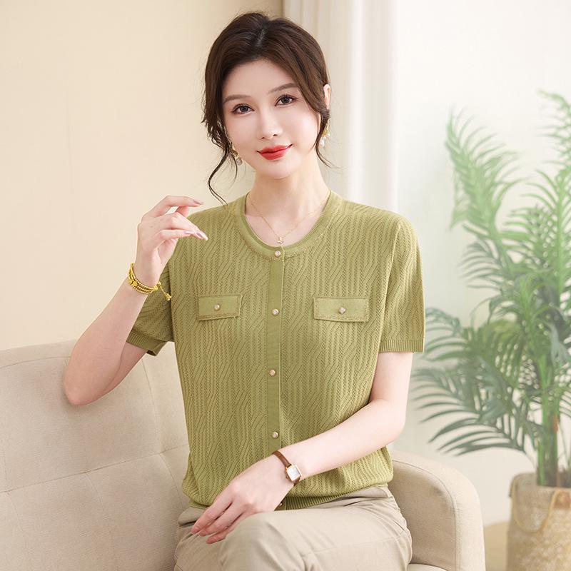 Summer Tencel Knit Pullover: Short Sleeve, Round Neck, Jacquard Design. 5XL (150-165 jin) зелёный
Summer Tencel Knit Pullover: Short Sleeve, Round Neck, Jacquard Design. 5XL (150-165 jin) зелёный