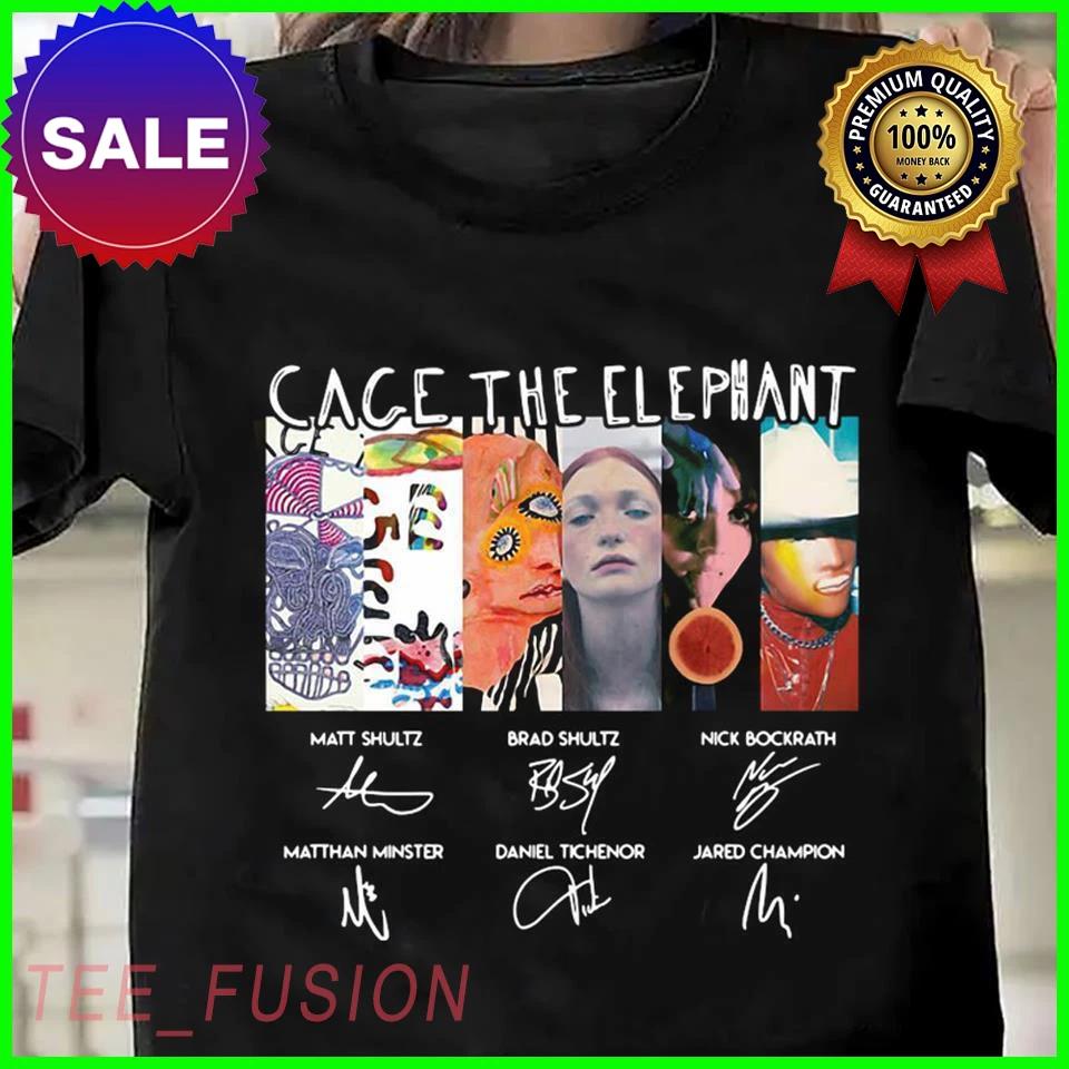 Cage The Elephant Signatures Collection Black All Size Cotton TTshirt S-5XL S
Cage The Elephant Signatures Collection Black All Size Cotton TTshirt S-5XL S