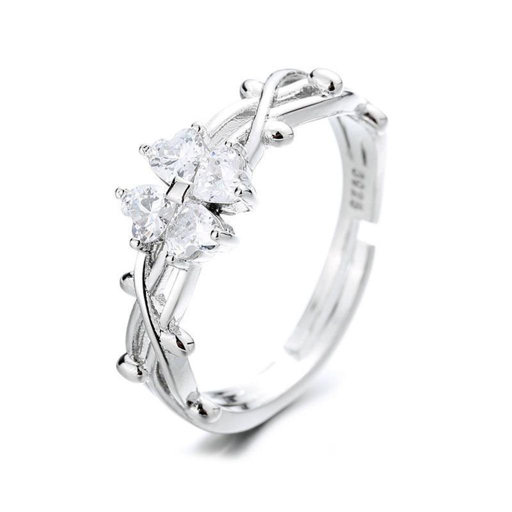 Adjustable Open Ring Elegant Forest Ring Four Leaf Clover Ring Lightweight For Holiday Events Friend Gatherings Dates білий
Adjustable Open Ring Elegant Forest Ring Four Leaf Clover Ring Lightweight For Holiday Events Friend Gatherings Dates білий